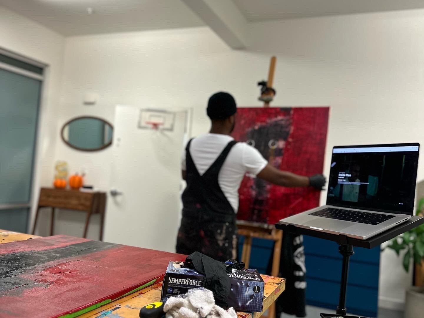 Working in studio
